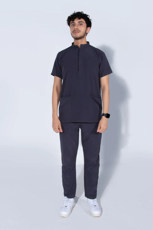 Lead Grey | Mandarin Collar Scrubs
