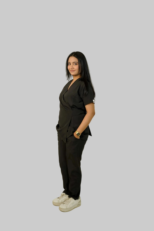 Midnight Black Feathersoft™ Paris Scrub Set