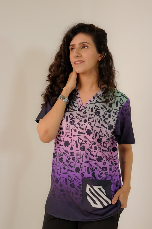 Signature Printed Feathersoft™ With Black trousers