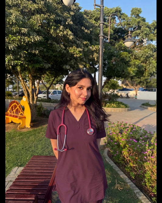 Plum Classic collar Women's Scrub