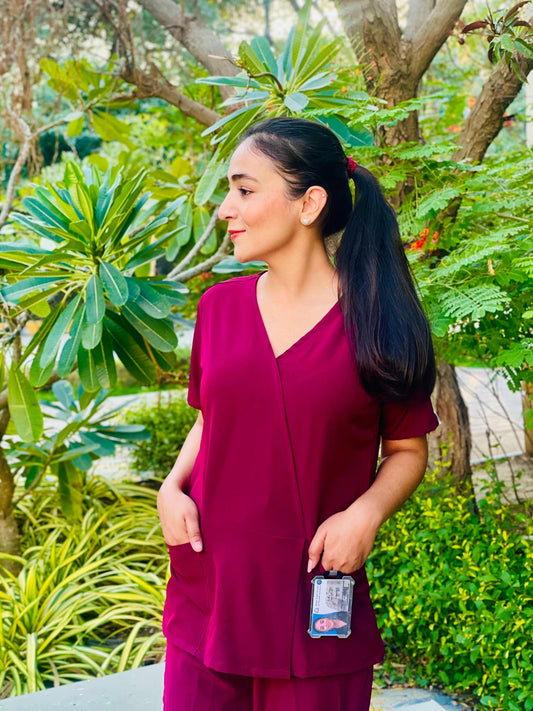 Mulberry Maroon Milano scrub